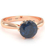 Crown Setting Lab-Created Sapphire Engagement Ring In 14k Rose Gold - $543.34 CAD