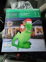 Holiday Living 10 foot Christmas Inflatable Dinosaur With Santa New - £113.86 GBP