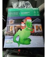 Holiday Living 10 foot Christmas Inflatable Dinosaur With Santa New - £110.29 GBP