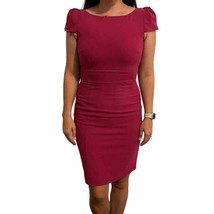 Eliza J Womens Pink Sheath Dress Knotted Cap Sleeve Darted Double Slit 6... - £26.90 GBP