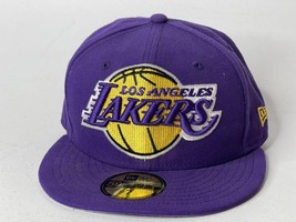 NBA Hat Los Angeles Lakers Purple Size 7 Fitted Cap Sports Apparel Wear - $17.97