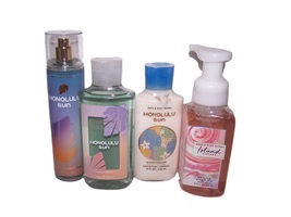 Bath and Body Works Honolulu Sun Set - Lotion, Gel &amp; Mist w Island Papaya Soap - £33.03 GBP