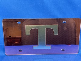 Ut University Of Tennessee Silver T Purple Mirrored License Plate / Car Tag - £16.75 GBP