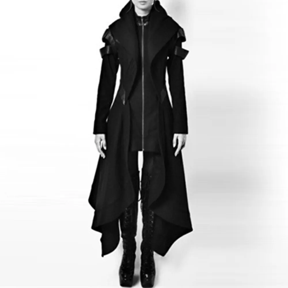  New Vintage Autumn Trench Coat Vintage Fashion  Overcoats Slim  Winter Hooded B - £232.47 GBP