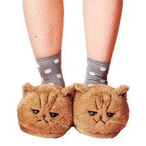 Ival millffy cute plush kitten soft animal cat women plush slippers ladies home bedroom thumb200