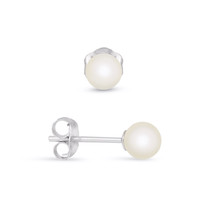 14k Solid Gold Round Freshwater Pearl Stud Earrings 4mm - 8mm All Sizes - £67.48 GBP+