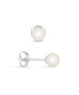 14k Solid Gold Round Freshwater Pearl Stud Earrings 4mm - 8mm All Sizes - $1,602.17 MXN+