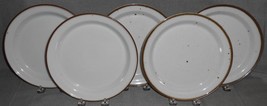 Dansk Brown Mist Pattern Set/5 Salad Plates Made In Denmark - $144.53