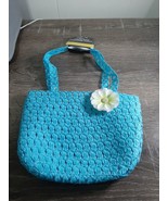 (1) Girls Blue Easter Tote bag, Purse with Flower. New - $9.85