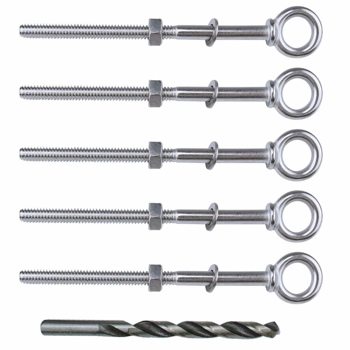 Muzata 5Pack 1/4&quot;-20 Heavy Duty Shoulder Lifting Ring Threaded Eyebolts ... - $31.93