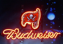 Budweiser Tampa Bay Buccaneers Neon Sign 14"x10" Beer Bar Light Artwork Poster - $83.99
