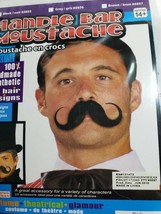 Mustache Handle Bar Black Synthetic Real Hair Rubies - £16.68 GBP