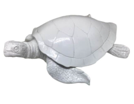 Loggerhead Sea Turtle Ceramic Wall Decor Beach Nautical Ocean White Tropical - £13.47 GBP