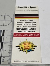 Front Strike Matchbook Cover Quality Inn Southernaire Tallahassee, FL  gmg - £9.52 GBP