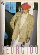 1986 Georgiou Sexy Brunette Red Hat Peter Ogilvie Vintage Fashion Print Ad 1980s - £4.57 GBP