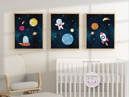 Space Adventure Wall Art Printable, Astronaut and Space Nursery Prints |... - £7.07 GBP