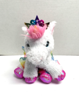 Barbie Plush Unicorn White Sparkle Stuffed Animal Toy Rainbow Tutu Just Play - £8.58 GBP