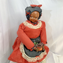Caribbean Black Folk Art Doll Handmade 21 in Cloth Doll Creole Jamaican Vintage - £30.42 GBP