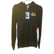 Black Adult Medium Chicago Blackhawks quarter zip Long Sleeve Sweater Brand New - £19.98 GBP