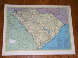 1953 Vintage Map Of South Carolina / Verso Pennsylvania - £13.44 GBP