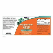 NEW NOW Magnesium Citrate for Nervous System Support 200 mg 250 Tablets - £26.47 GBP