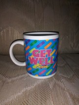 Get Well Soon Coffee Mug Bandaids 3 3/4&quot; Tall 3 1/8&quot; Wide At Bottom - £12.23 GBP