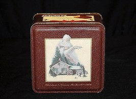 Vintage Advertising Christmas Candy Litho Tin w Norman Rockwell Art circa 1924 - £10.11 GBP