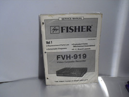 Original Fisher FVH-919 VCR Service Manual - $1.97