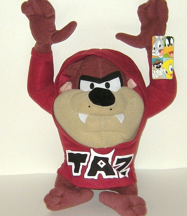 1/2 Price! Looney Tunes Taz Tazmanian Devil Plush Hoodie Nanco - $8.00