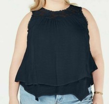 Style &amp; Co. Plus Womens Lace Yoke Blouse, Industrial Blue Size 4X NEW - £12.79 GBP