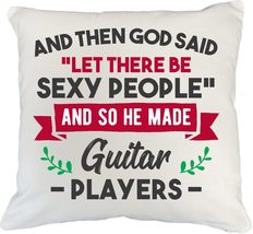 Make Your Mark Design Guitar Players White Pillow Cover for Musician &amp; I... - £19.45 GBP+
