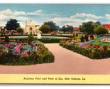 Audobon Park And Zoo New Orleans LA Louisiana UNP Linen Postcard N24 - £2.28 GBP