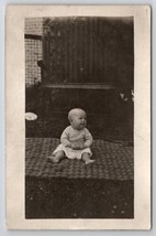 RPPC Sweet Chubby Baby On Blanket On Lawn Postcard R25 - £5.46 GBP