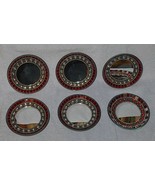 Vintage Six Fancy Christmas Holiday Candle Mirror Plates - $29.95