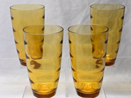 Vintage HAZEL-ATLAS 6.75&quot; Iced Tea WATERFALL GOLD Beverage Glass - Set Of 4 - $783.31 MXN