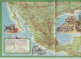American Airlines System Map 1954 America&#39;s Leading Airline - £13.98 GBP