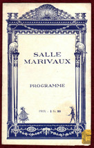 Salle Marivaux Program Way Down East Gish 1922 Paris A travers l’Orage G... - $40.57