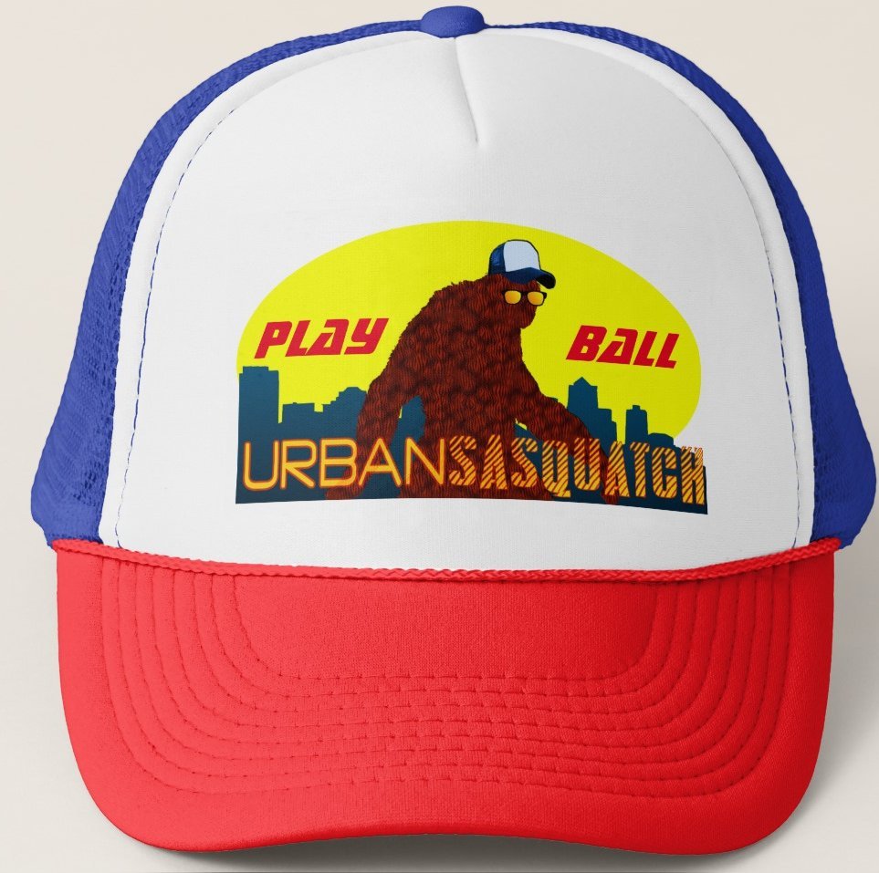 Urban Sasquatch PLAY BALLl Trucker Hat - Red White & Blue