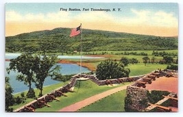 Postcard Flag Bastion Fort Ticonderoga New York NY - £3.54 GBP