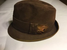 Vintage Cool Marathon J.C. Penney&#39;s Mens Suede Hat Size 7 1/8 Brown - £38.93 GBP