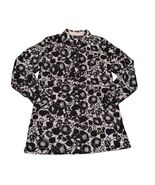 Women's Black White Floral CHARTER CLUB top shirt blouse Size 8 - €9,28 EUR