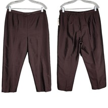 Coldwater Creek Silk Flat Front Side Zip Pants Brown 10 Lined New - £27.53 GBP