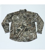 Columbia PHG Men&#39;s RealTree Max-5 Camo Hunting Shirt L Roll Tab Sleeve V... - $41.04