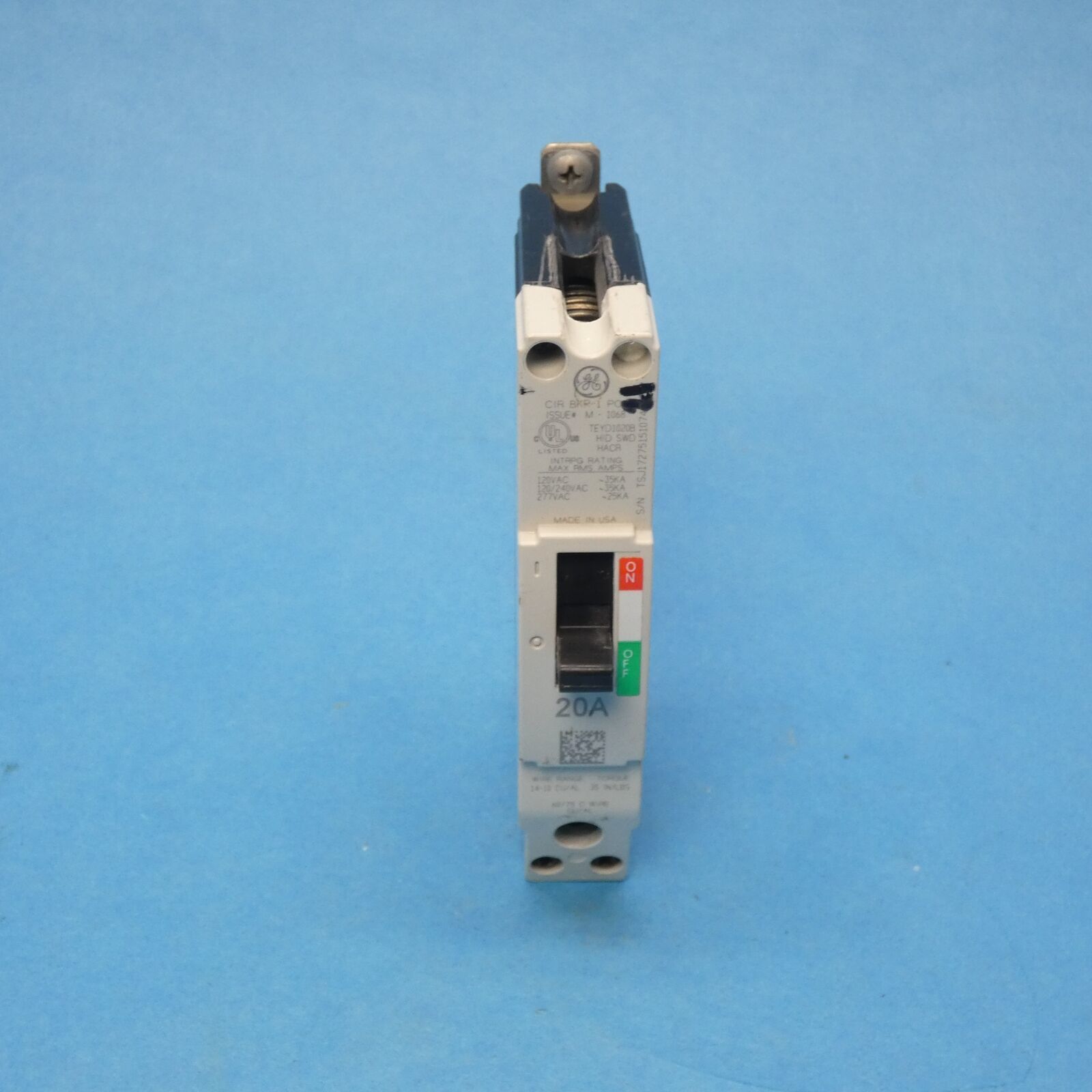 General Electric TEYD1020B Q-Line Circuit Breaker 1 Pole 20 Amps 480Y/27... - $17.99