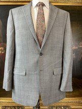 Lauren Ralph Lauren 40L Gray Prince of Wales Check 100% Wool 2Btn Blazer Jacket - $59.99