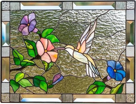 FQQWEE Cardinal Stained Window Panel, Stained Glass Window Panel with Ch... - $21.04