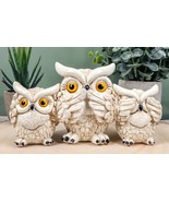 Ebros See Hear Speak No Evil Wise Acrobatic Fat Owls Figurine 7.25&quot; Wide... - $27.32 CAD