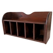 Vintage Wood Desk Top Mail Organizer Sorter Caddy Cabinet Rustic Farmhouse Cabin - £59.53 GBP