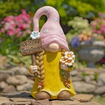 Zaer Ltd. Spring Garden Gnomes The Smallfries (Pink Hat and Welcome Sign) - £86.52 GBP