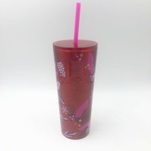 Starbucks Christmas Holiday 2021 Red Stainless Steel Berries Tumbler 16oz - £31.31 GBP